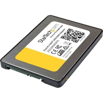 Image de Adaptateur double M.2 vers SATA 2,5&quot; avec RAID STARTECH 6 Gb/s noir et argent