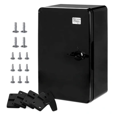 Image de BOXEXPERT boîtier en plastique ABS, IP65, armoire murale, industriel, vide, 300x200x130mm, noir, plaque de montage, verrouillage, la série Fleet