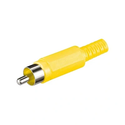 Image de Fiche audio ou vidéo Rca mâle, à souder, jaune