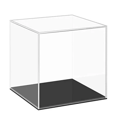 Image de Cliselda Vitrine Acrylique avec Base Noire, Aucun Assemblage requis, Exposition Transparent, Figurine, pour Figurines, Jouets, Objets de Collection (10x10x10cm)