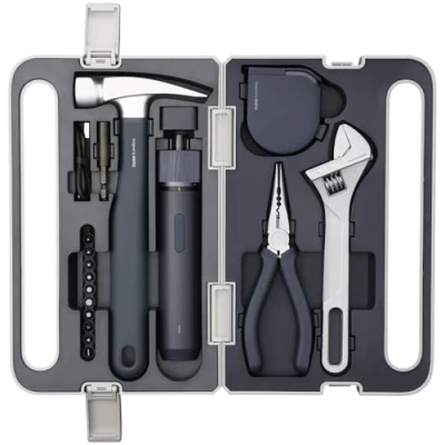 Image de HOTO Boîte à Outils avec Visseuse sans Fil 3,6V, Mallette Complète, Tournevis Électrique 3 Couples, pour la Réparation Domicile et Utilisation Quotidienne