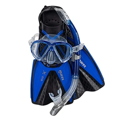 Image de Mares Masque Tuba et Palmes Aquazone Set X One Marea, Ensemble avec Masque, Snorkeling Adulte Unisex, Bleu, L/XL