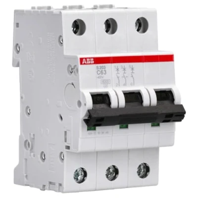 Image de ABB S203 C63 Interrupteur Automatique 6 KA 3P, Blanc