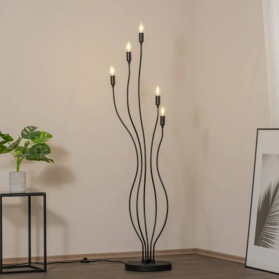 Image de Lampadaire design 5 lampes Procini H155cm Métal Noir Menzzo