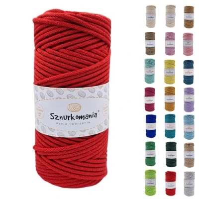 Image de cordon en coton de 3 mm, 100 m, 46 couleurs, tressé macramé, fil qualité supérieure, corde à macramé (rouge)