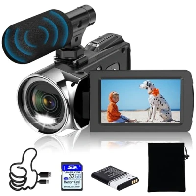 Image de Windancy 4K Camera Video Ultra HD 1080P Recording for Youtube, 18X Digital Zoom 3 inch IPS 270 Rotating Screen with Microphone