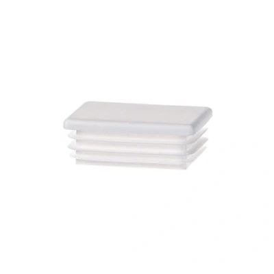 Image de Bouchon pour Tube rectangulaire Capuchon 40x30 mm Blanc 5 pcs. Plastique Embout Bouchons d&#039;obturation 4x3 cm EMFA®.