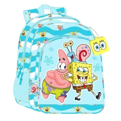 Image de Safta Sac à Dos Junior Adapt.Chariot Bob l&#039;éponge Stay Positive 32 x 38 12 cm, 612291640, Multicolore