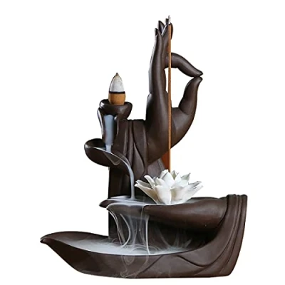 Image de Support Brûle encens à refoulement en céramique avec 20 cônes d&#039;encens Ceramic Lotus