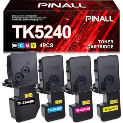 Image de PINALL TK5240 Compatible Toner pour Kyocera TK 5240 5240K 5240C 5240Y 5240M Ecosys M5526cdw M5526cdn P5026cdn P5026cdw (Noir Cyan Jaune Magenta, 4 Pack)
