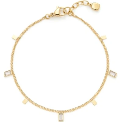Image de JEWELS BY LEONARDO Bracelet Ciao Liora, bijou en Acier inoxydable doré, plaquettes rectangulaires et pierres verre transparentes, 18 20 cm de long, bijoux pour femme, 024457, Eine Grösse,