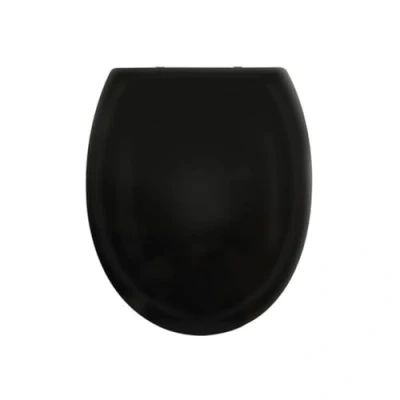 Image de Spirella Abattant WC PP HARRY, Charnières Inox Couvercle Toilette Polypropylène Clipsable, Facile à Installer, Fermeture Slow Close 44 x 37 3 cm Noir