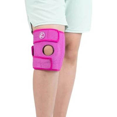 Image de KARM Réglable enfants pour le genou support l&#039;arthrite, ACL, MCL, LCL, Sports, exercice, Ménisque, la guérison, douleur filles et garçons (Taille unique, Noir) (Rose, Taille unique)