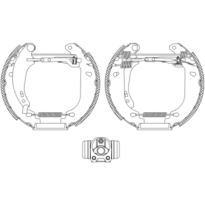 Image de TEXTAR Shoe Kit Pro 84053700 de freins, freins à tambours avec cylindre roue, élément d&#039;ajustage RENAULT: CLIO 2, 2 Kasten
