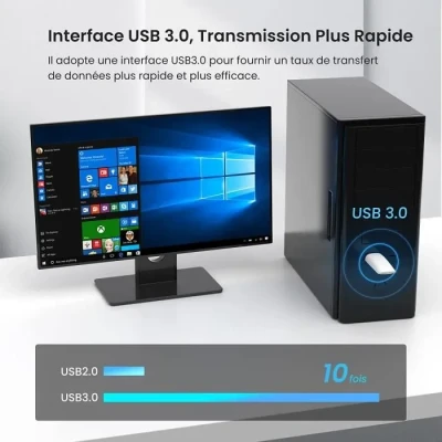 Image de Tenda AX1800 Clé WiFi, Adaptateur USB 3.0 Wi FI, Dongle Double Bande, MU MIMO, 1800Mbps pour PC/Desktop/Laptop, Compatible avec Windows 11/10, Blanc (U18)