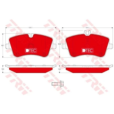 Image de TRW DTEC COTEC GDB1413DTE Jeu de plaquettes frein préparé pour indicateur d&#039;usure avec vis d&#039;étrier accessoires