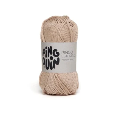 Image de Pingouin Pelote de Laine PINGO ESTEREL 3 52g à Tricoter 100% COTON Aiguille n3 Couleur CHANVRE