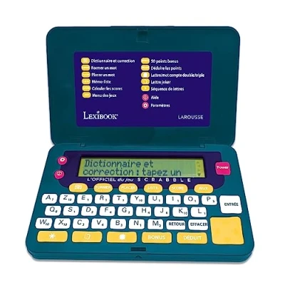 Image de Lexibook, Dictionnaire électronique Officiel du Scrabble ODS9, Larousse FISF, Format Ergonomique, Large Touches, Arbitre, correcteur d’orthographe, définitions, à Piles, Vert/Bleu, SCR9FR