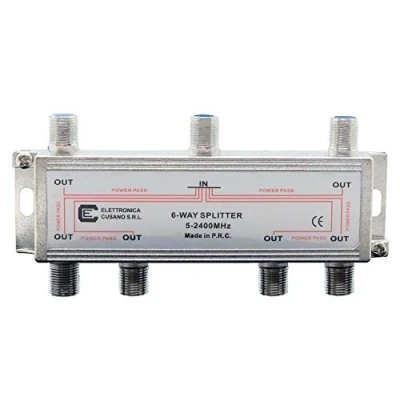 Image de 6633 Splitter Satellite 6 Voies, partiteur d&#039;antenne TV Interne avec connecteur EFFE, répartiteur TV, Sky, Distributeur de Signal fréquence 5 à 2400 MHz, fabriqué en