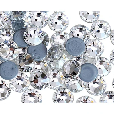 Image de Jollin Hot Fix Plat Retour Strass Verre Gems, SS40 144pcs, Crystal Clear