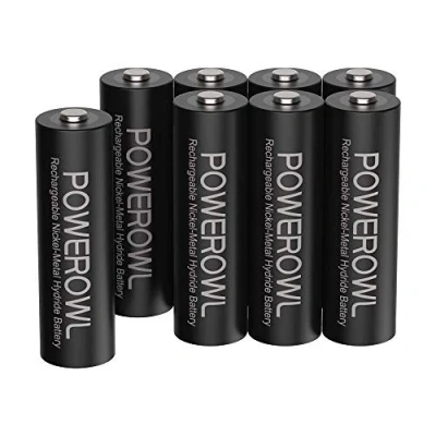 Image de POWEROWL 8pcs Piles AA Rechargeables 2800mAh 1,2V LR6 NiMH Batterie Rechargeable 1200 Cycles Haute Capacité Accu