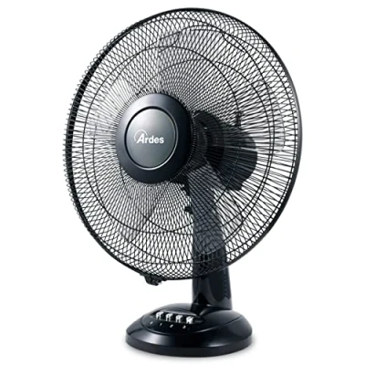 Image de Ardes AR5S41 Ventilateur de table 40 cm 5 pales Oscillant Total Black 3 vitesses silencieux