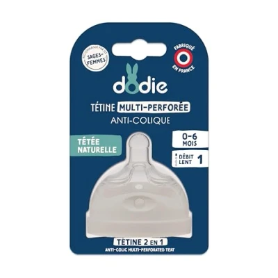 Image de Dodie Tétine Multi Perforée Anti Colique Débit 1 Lent +0