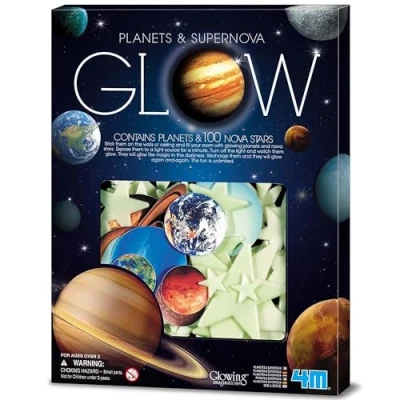 Image de Kit de création du système solaire avec 100 étoiles phosphorescentes 4M KIDZ LABS