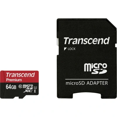 Image de Transcend TS64GUSDU1 mémoire flash 64 Go MicroSDXC MLC Classe 10 Neuf