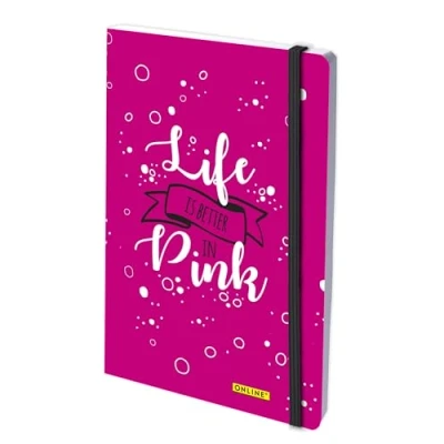Image de Online Bullet Journal Dotted A5 with Elastic Band, Pink, 120 g/m² FSC Paper, 144 Inner Pages Notebook Soft Cover, Diary for Notes, Sketches, Lettering