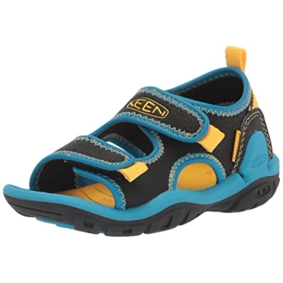 Image de Keen Mixte enfant Knotch Creek Ot Sandale, Noir et Bleu Vif, 32/33 EU