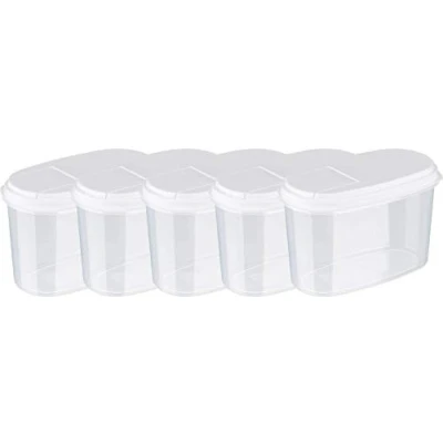 Image de MiraHome Lot de 5 boîtes verseuses Conservation qualité autrichienne (Blanc, 1 l)