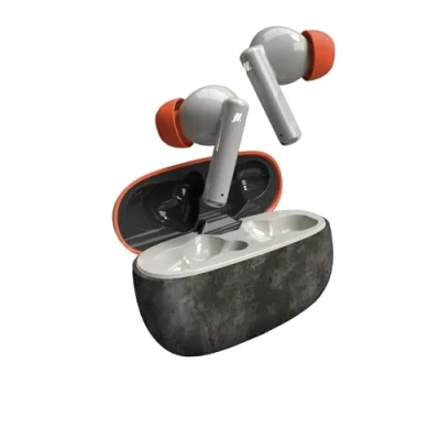Image de Music Hero Écouteurs Wireless TWS, Design Rash Fantasy, étui de Chargement 200 mAh, Commandes tactiles, Microphone intégré, intra Auriculaires, Noir et Gris
