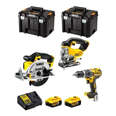 Image de DeWALT Kit DWK300 (DCD796 + DCS331 DCS391 2 x 5,0 Ah DCB115 TSTAK VI)