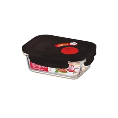 Image de LOCK &amp; Boîte en Verre pour Micro Ondes Récipient Alimentaire Four, et congélateur de Conservation rectangulaire avec Couvercle, 380 ML