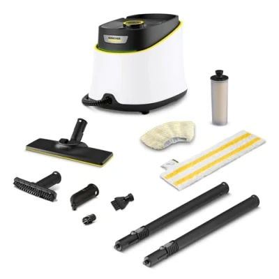 Image de Kärcher Nettoyeur Vapeur SC 3 Deluxe, Pression : 3,5 bar, Préchauffage 30 s, Puissance 1 900 W, Surface 75 m², Réservoir l, avec Kit de Nettoyage Sol, Buses et Brosse Ronde