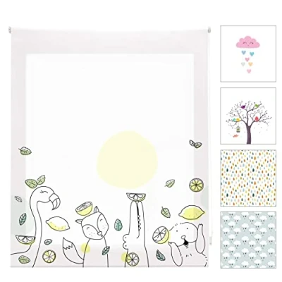 Image de Blindecor Zoolime Store Enrouleur translucide pour Enfant, 110 x 180 cm (Largeur Hauteur)