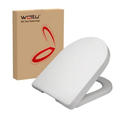 Image de WOLTU WS2543 Couvercle de siège WC en Plastique avec système d&#039;abaissement Automatique Fast Fix/Fixation Rapide, charnières Softclose antibactérien