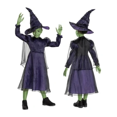Image de DISGUISE 167029M EU Déguisement Elphaba Deluxe pour enfant Unisexe Uni Multicolore