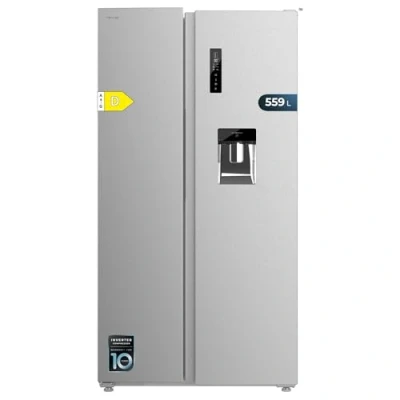 Image de Cecotec Réfrigérateur Américain de 559 Litres Bolero CoolMarket SBS 562 Inox D. 177 cm Hauteur et 90 Largeur, Classe D, Système Multi Air Flow, No Frost Total, Moteur Inverter Plus