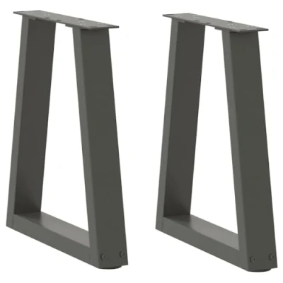 Image de vidaXL Pieds de Table Basse en Forme V 2 pièces Anthracite 28 x (42 43,3) cm Acier