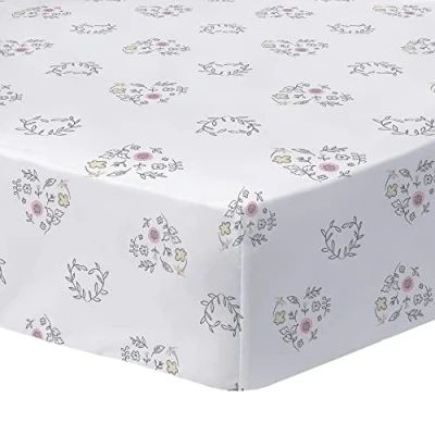 Image de CTI Aristochat Champêtre Drap Housse, 100% Coton, Blanc, 90x190cm