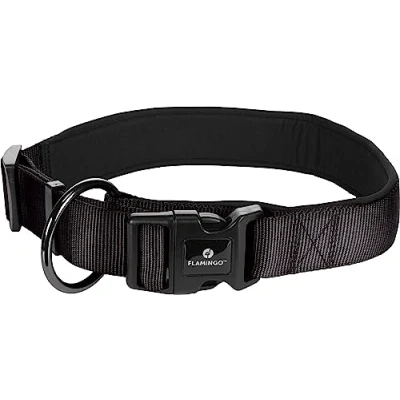 Image de Flamingo Collier de Chien 65 70 cm XXXL Ajustable Nylon avec Doublure intérieure en néoprène Doux Anti Traction très Confortable pour Votre