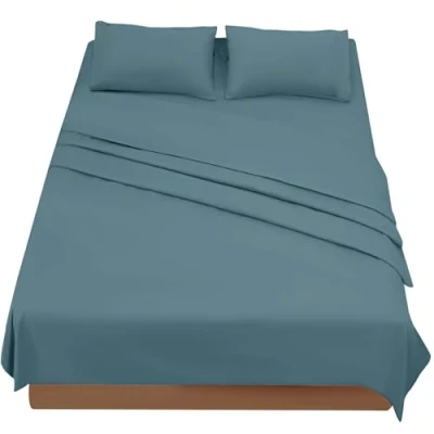 Image de FARFALLAROSSA Parure De Lit 180x190/200 4 Pièces en Microfibre Drap Housse 180x200 cm Plat 2 Personne 260x280 Taie d&#039;oreiller 50x80 Vert