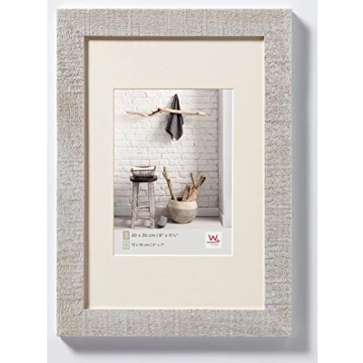 Image de walther design cadre photo gris clair 15 x 20 cm avec passe partout, Home en bois HO520X