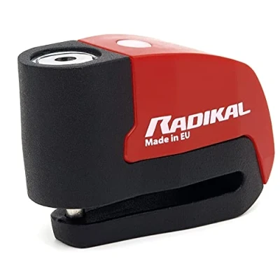 Image de RADIKAL RK6 Bloque Disque Moto Premium avec Alarme 120db, Bouton on, Avertisseur, Module Remplaçable Imperméable, Pile Longue Durée, Bloc Frein Roue Universel Scooter Velo Trottinette Electrique