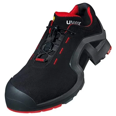 Image de Uvex Chaussure de Sécurité / Chaussures travail un 8516 S3, Noir/Rouge, Large: 11, est mort. Tailles 42 EU