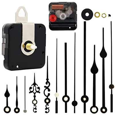 Image de TIKROUND Youngtown 12888 Kit de réparation mécanisme d&#039;horloge Murale à Quartz Mouvement Silencieux 17 mm Longueur la Tige 9,5 du Filetage