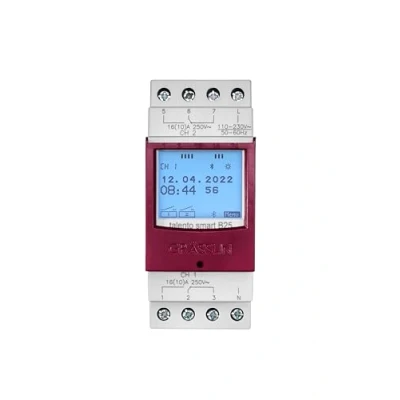 Image de GRÄSSLIN talento smart B25 43.02.0001.1 horloge digitale modulaire interface Bluetooth pour transfert de donnée sans contact fonctions standards 2 canaux rail DIN