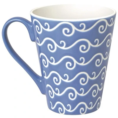Image de Excelsa Etnika Mug 275 ML, Porcelaine, Bleu Clair, 10,19 x 10 cm